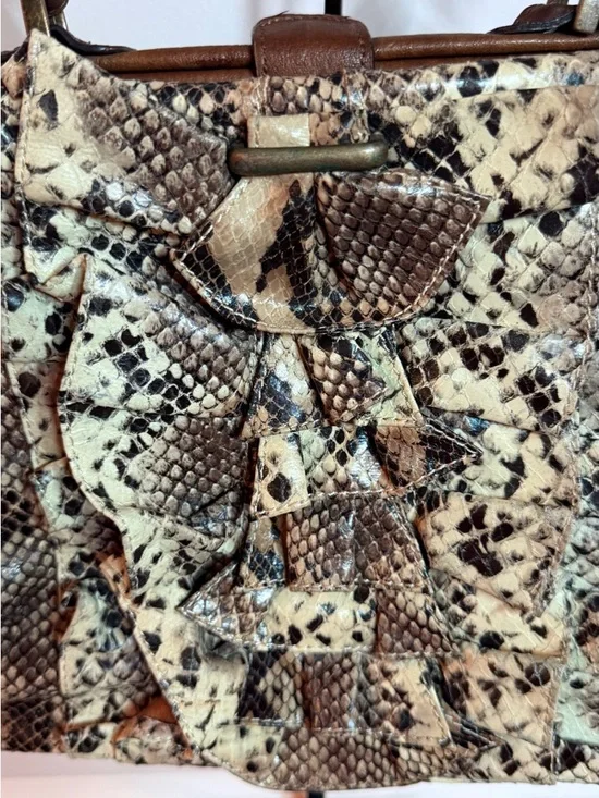 Jessica Simpson Python-Print Satchel - Picture 5 of 9